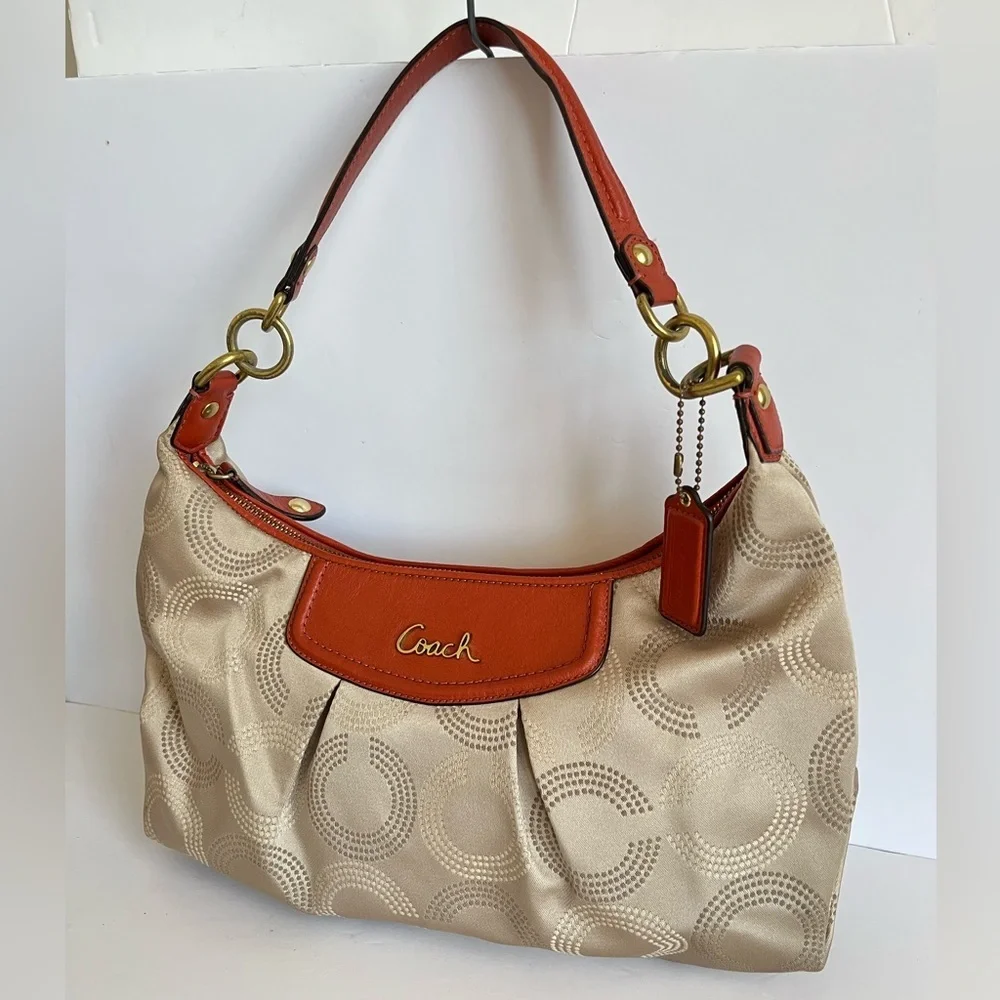 Coach Ashley Op Art Hobo Bag Khaki Orange F20031 - Picture 10 of 10